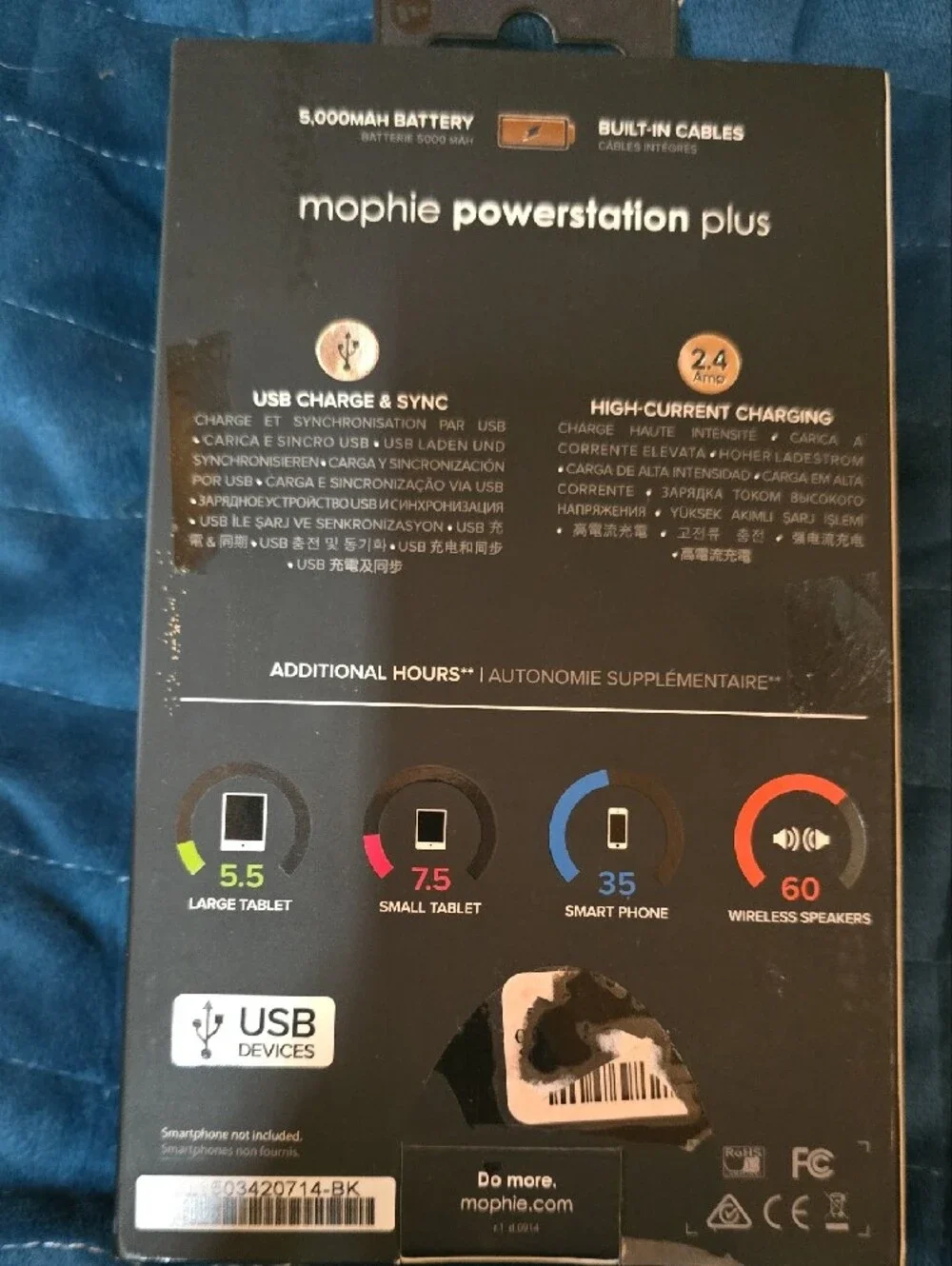 mophie Powerstation Plus 3X Portable External Battery Pack - Silver